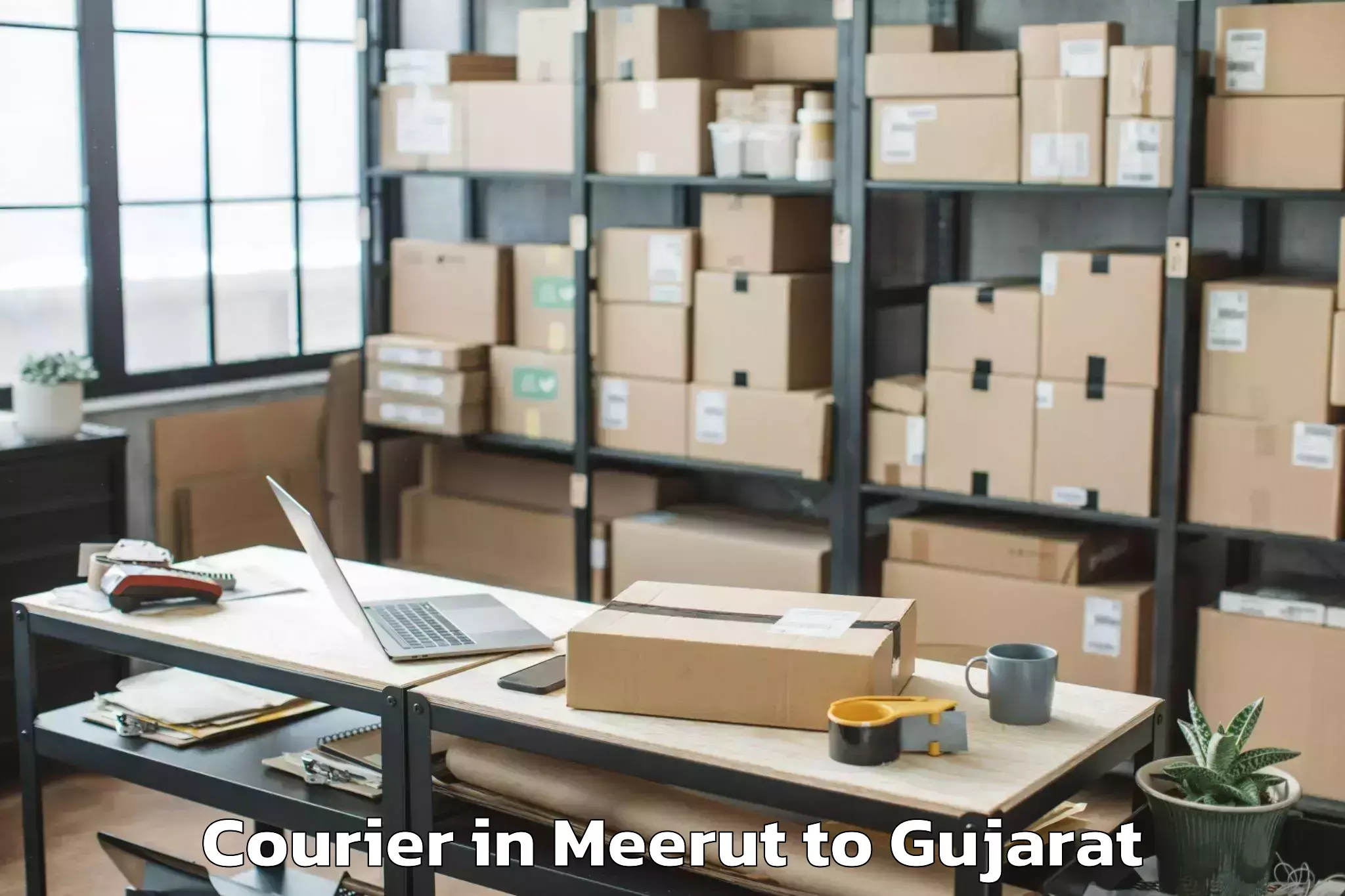 Quality Meerut to Keshod Airport Ixk Courier